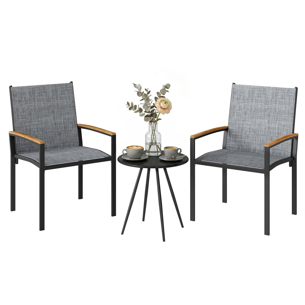 Set Bistr¨° 3 Pezzi ¨C zephmum ¨C Grigio, Rete e Metallo