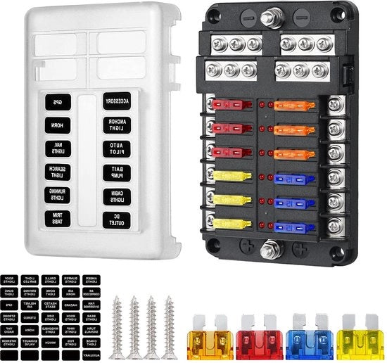 Freno di sicurezza 12-polo per auto, barche, SUV - 12-32 V 100 Auto - Scatola di interruttore sicura.