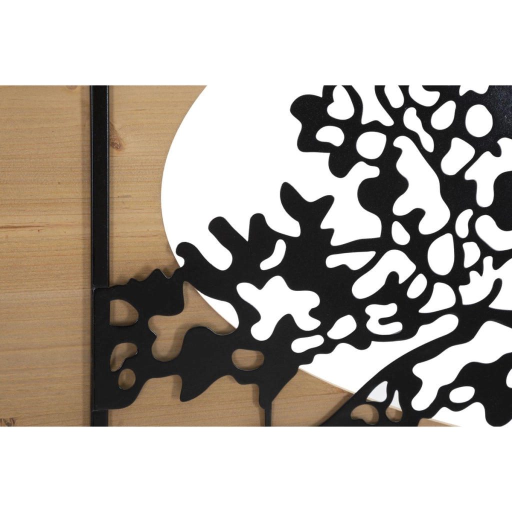 Pannello da muro Tree Albero della Vita in ferro e legno, set 3 pezzi 176x90 cm
