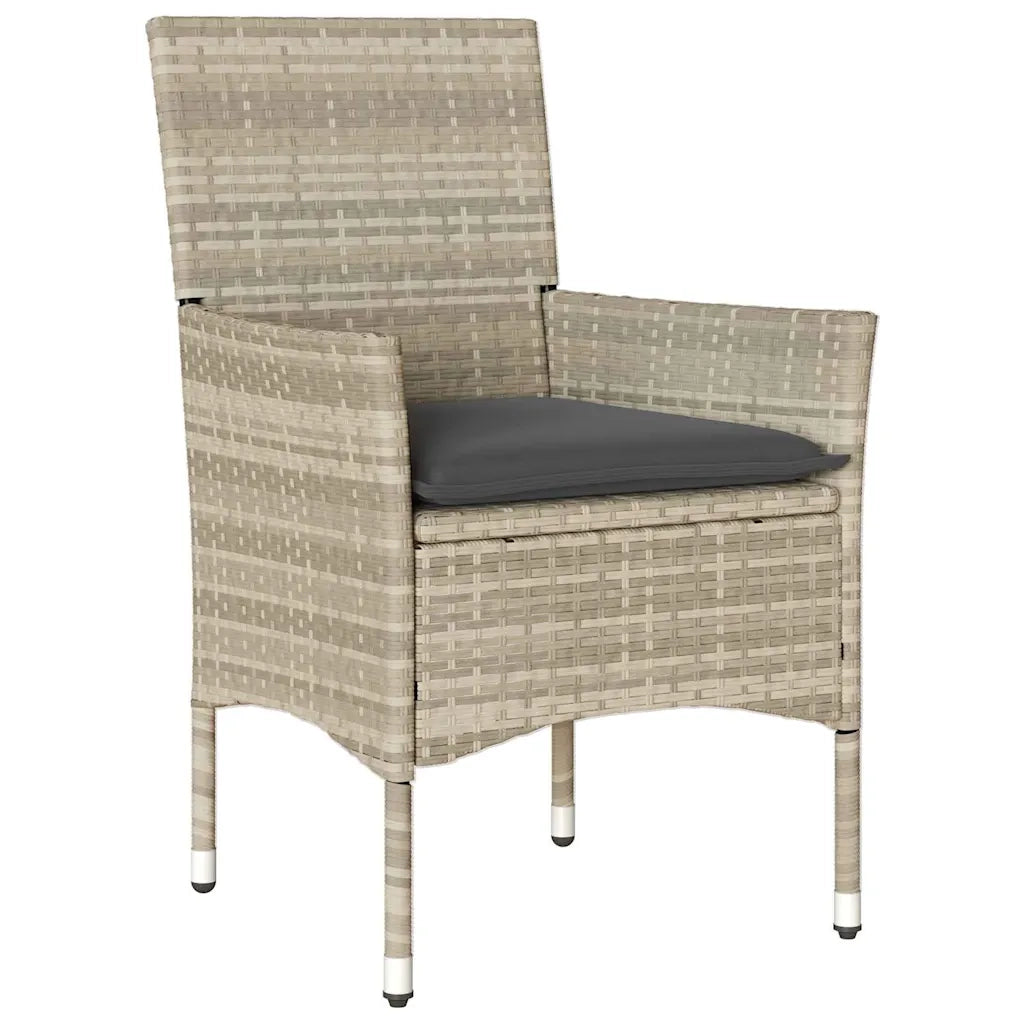 Set da Pranzo per Giardino 7 pcs Grigio chiaro polyrattan 3379812