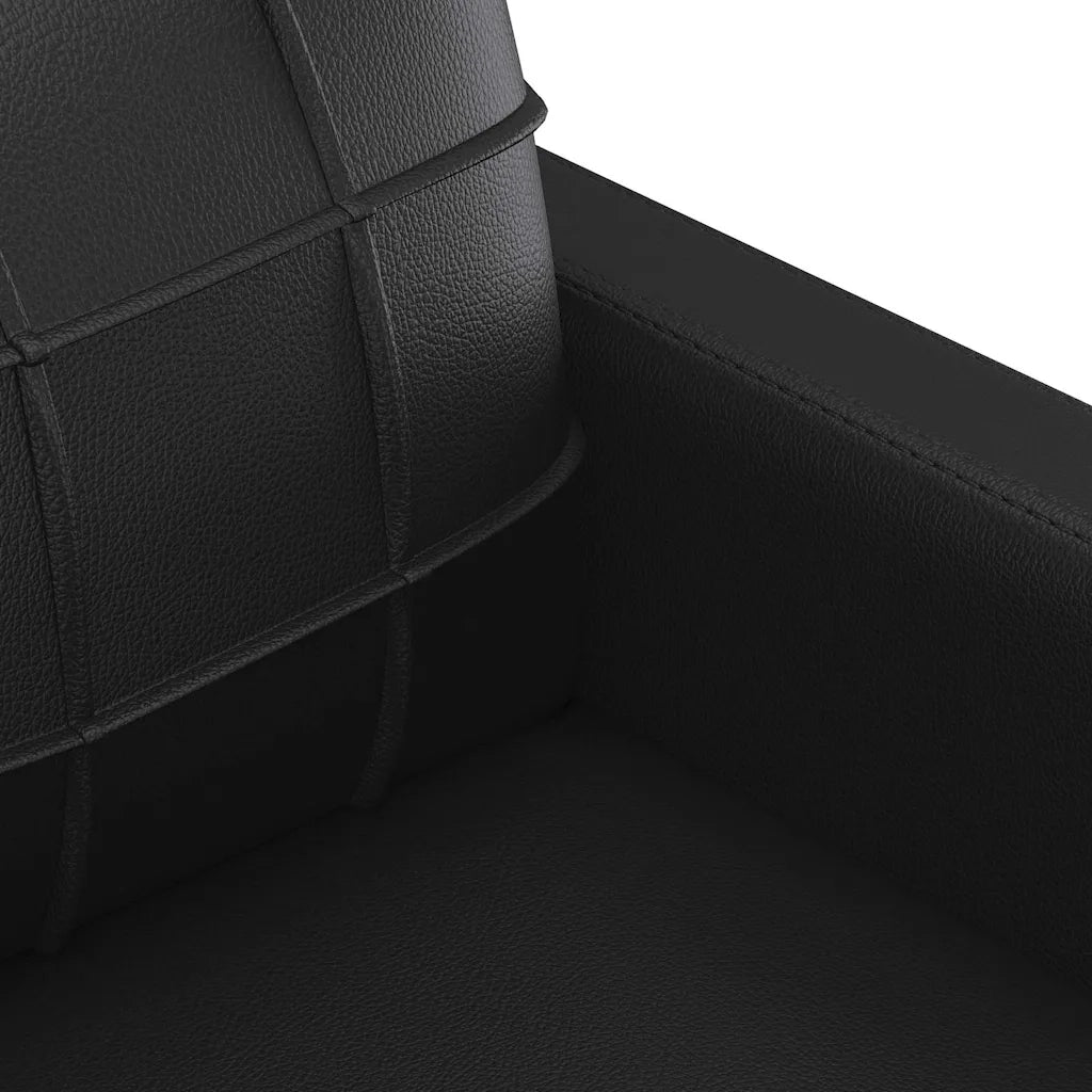Divano a 2 Posti-Sofa 2 Posti Nero 140 cm in Similpelle 509015