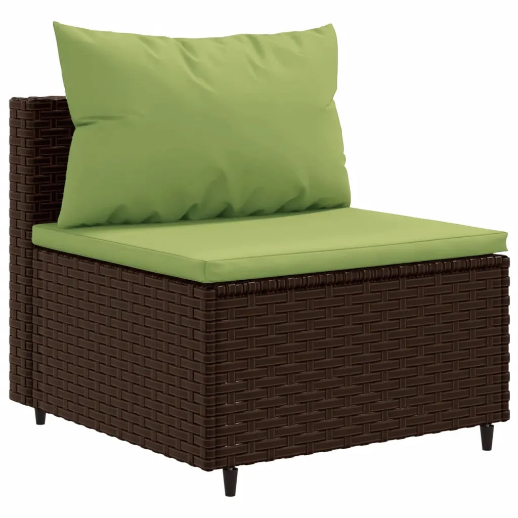 Set Divani da Giardino 11 pz con Cuscini in Polyrattan Marrone 3308294