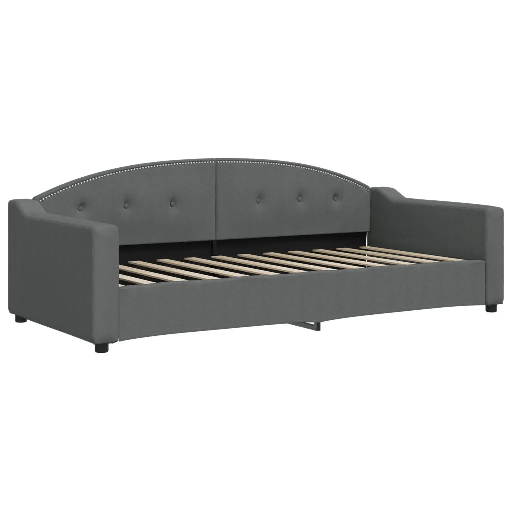 Divano Letto Estraibile Materassi Grigio Scuro 90x200cm Tessuto 3197549