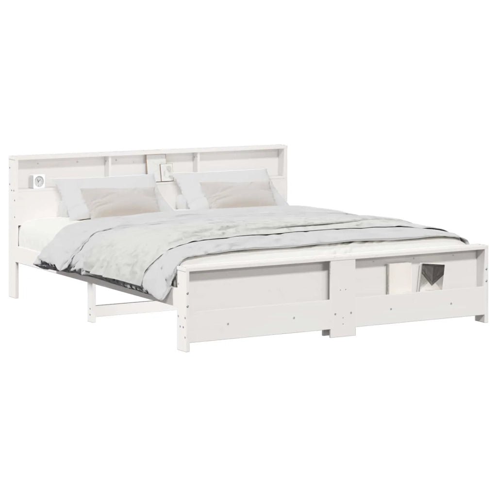 Struttura del letto-Giroletto-Rete del Letto Bianco 200 x 200 cm Legno multistrato 248824