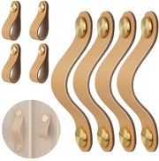 Maniglie in pelle per porte 4 pezzi - Manubri per armadi - 96mm