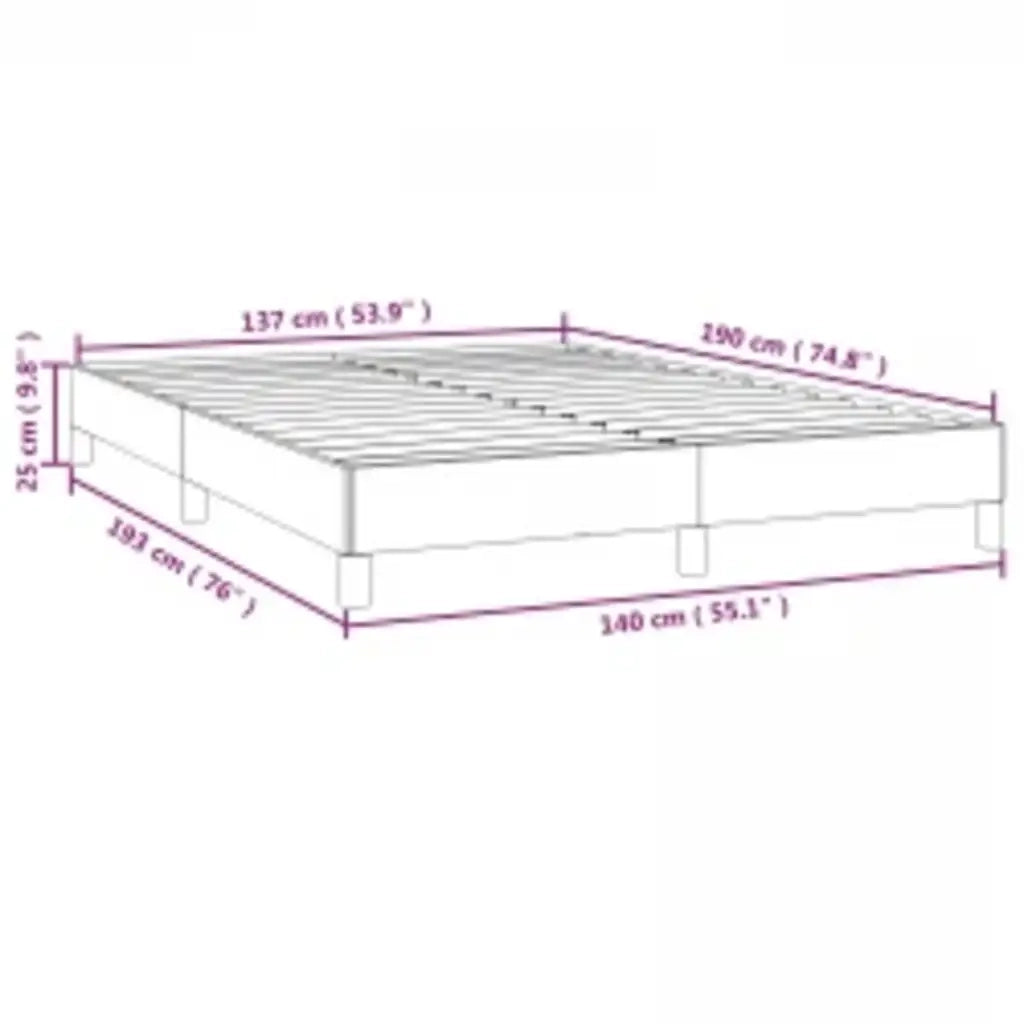 Struttura letto senza Materasso Grigio Scuro 137x190 cm Velluto integrale 347007