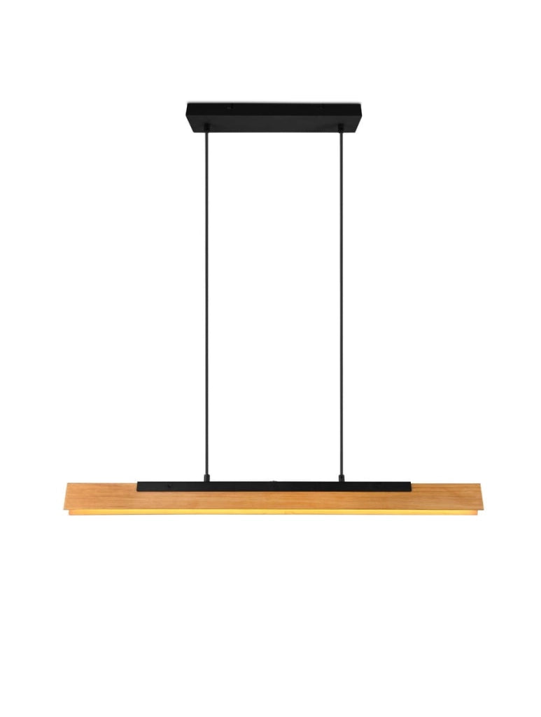 Lampada a sospensione LED Kerala nera legno 90cm Trio