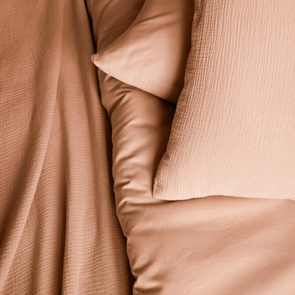 Set biancheria da letto di cotone pesca