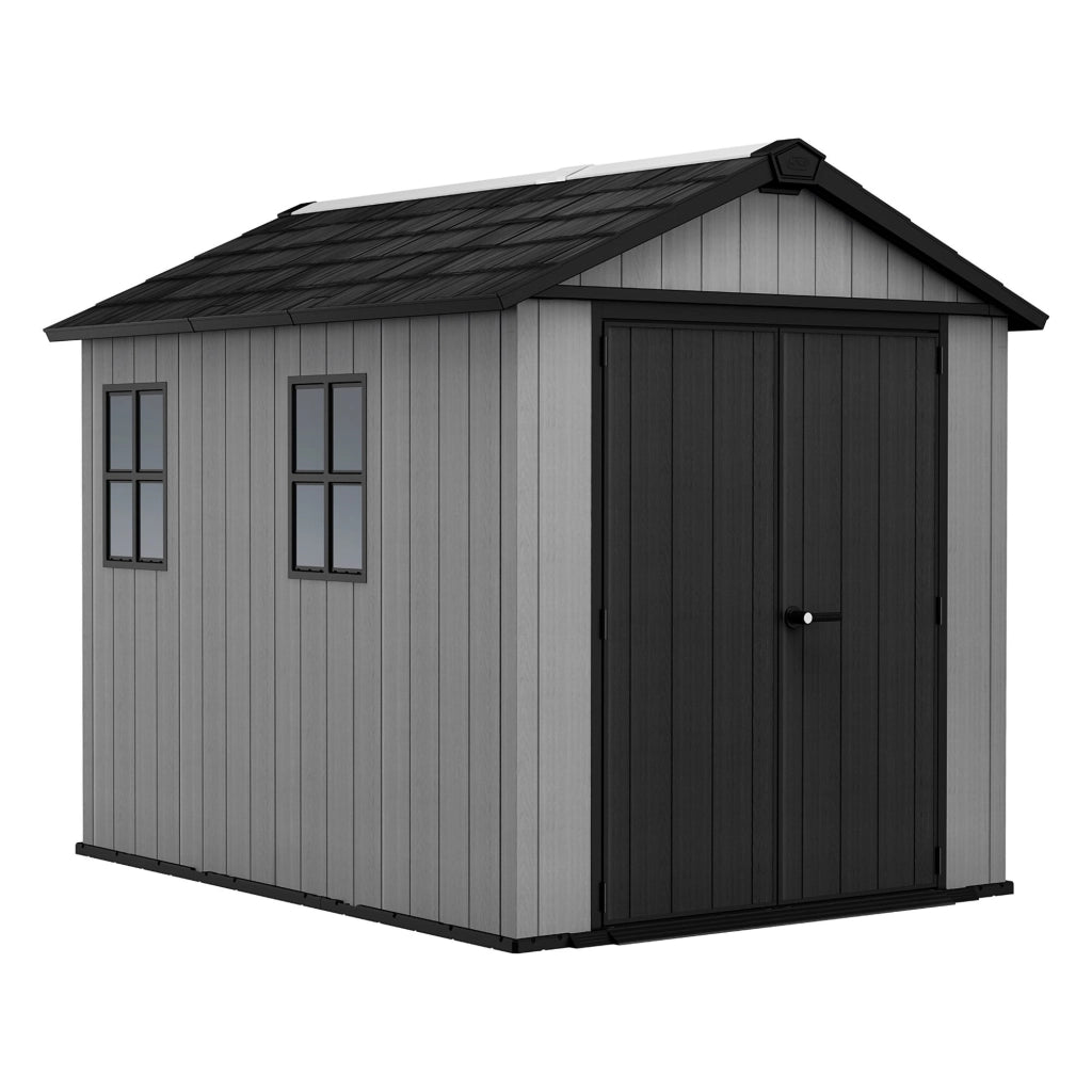 Perham, Casetta da Giardino Lucchettabile, Finitura in Resina, 230x287x246h cm Grigio
