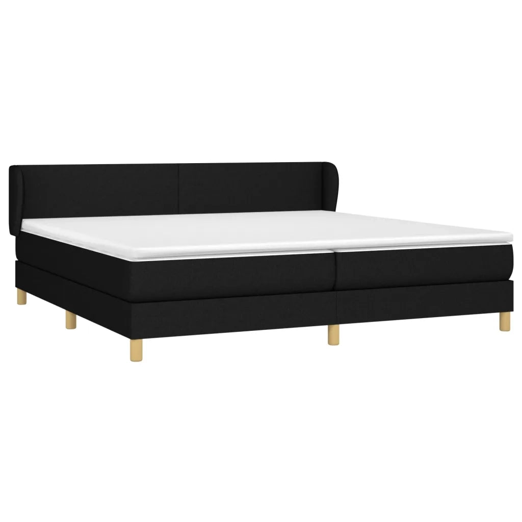 Giroletto a Molle con Materasso Nero 200x200 cm in Tessuto 3126671