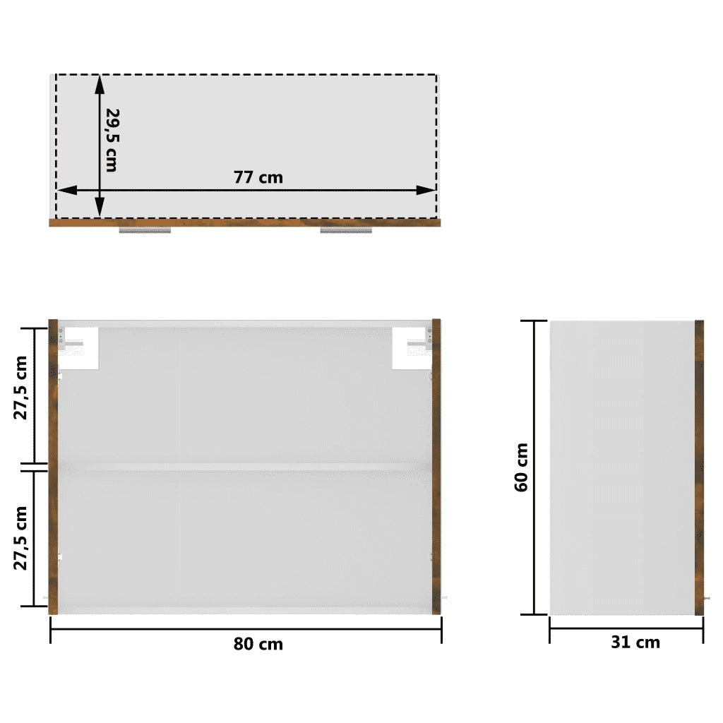 Armadio pensile | Mobile Pensile ¡°Lyon¡± Rovere Fumo 80x31x60 cm