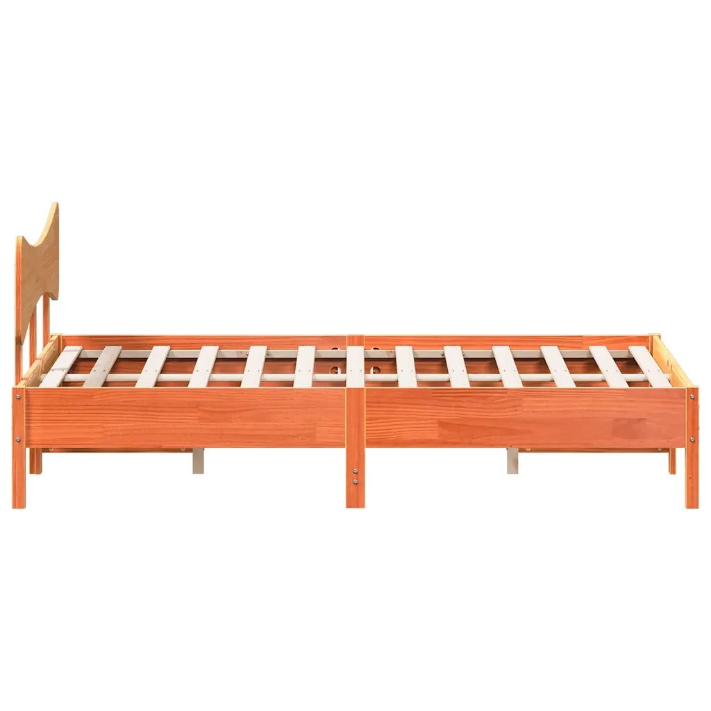 Giroletto senza Materasso-Struttura Letto Marrone Cera 135x190 cm Legno di Pino 447390
