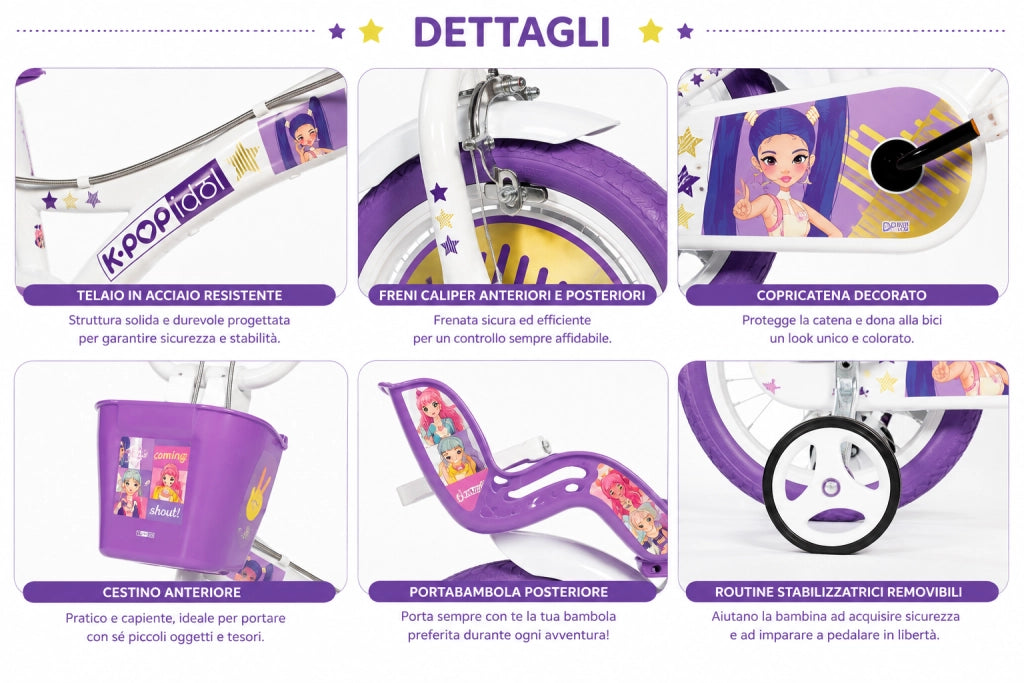 Bici Bambina Dino Bike K-Pop Idol 16"