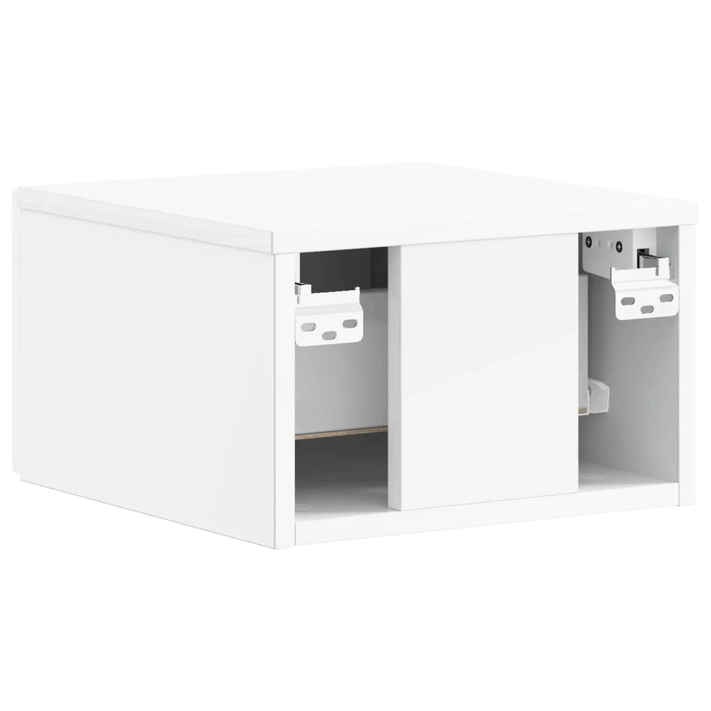 Mobiletto da notte a muro Bianco Lucido 34,5 x 33 x 20 cm 898603