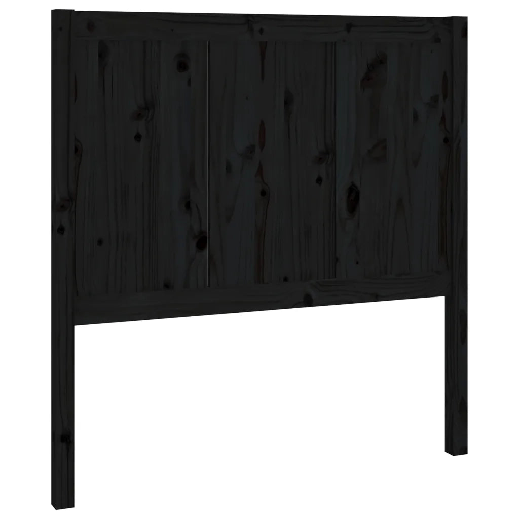 Testiera per Letto-Testata-Testiera Decorativa Nera 95,5x4x100 cm in Legno Massello di Pino 181261