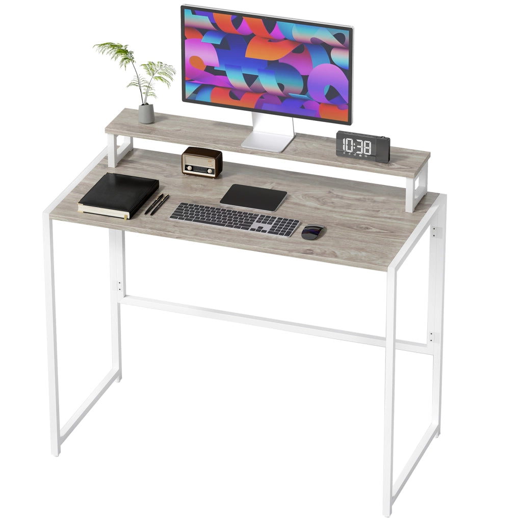 Scrivania computer pieghevole con supporto monitor ¨C Xylo ¨C Legno naturale 100x48x87,5cm