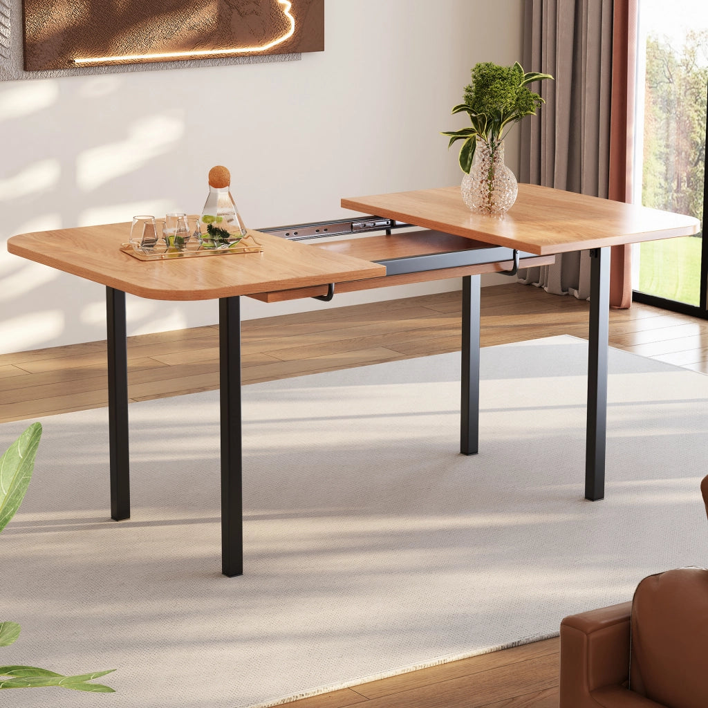 Tavolo da Pranzo Allungabile in Legno Naturale 120-160 cm ¨C Xylo ¨C Rettangolare, 4-6 Persone
