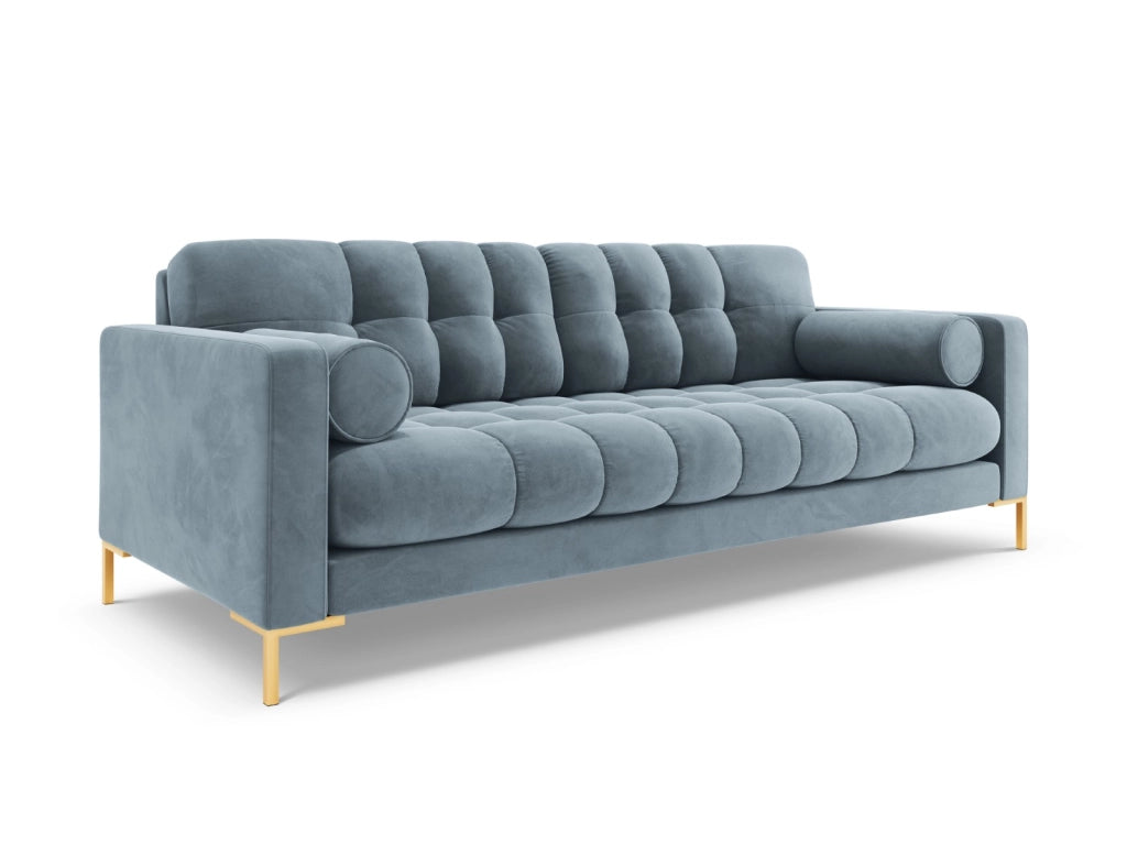 Cosmopolitan Design - Divano "Bali" 4 posti in velluto azzurro 