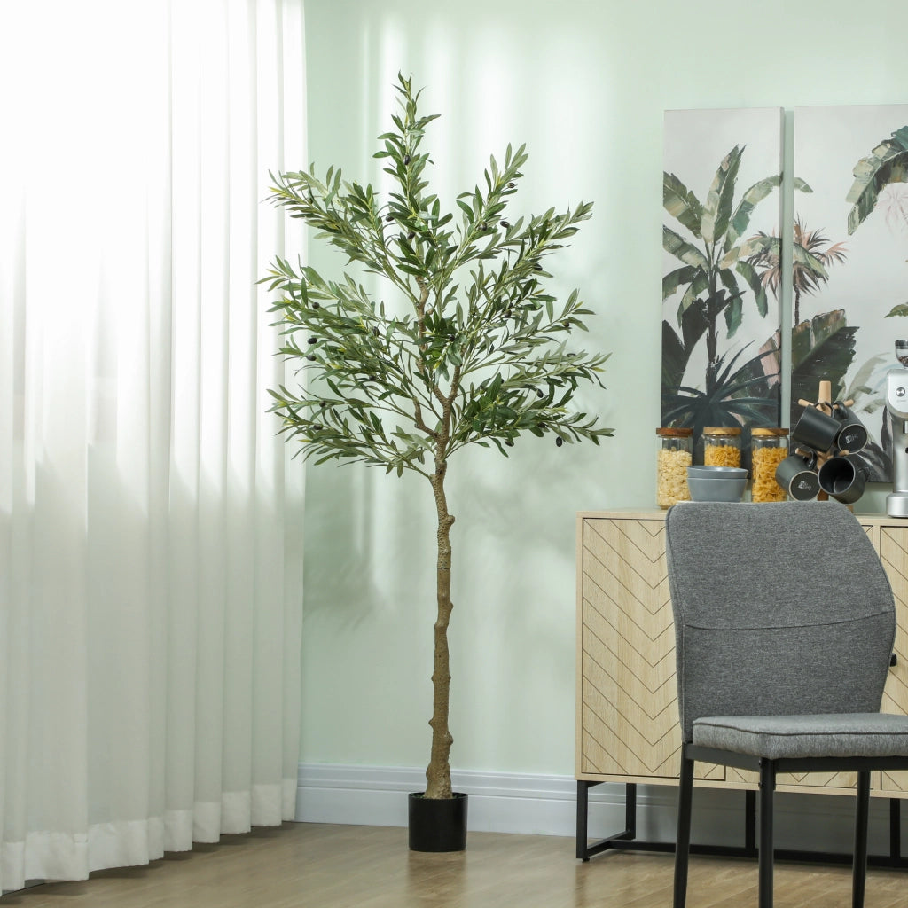Albero di Olivo Artificiale 180cm ¨C zephmum ¨C Verde con Vaso