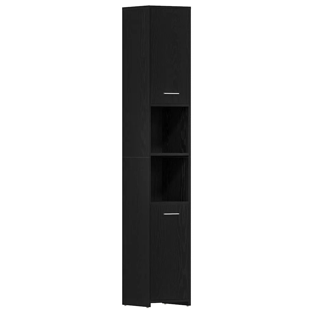 Set di mobili per il bagno 3 pcs Rovere Nero Legno multistrato 3332507