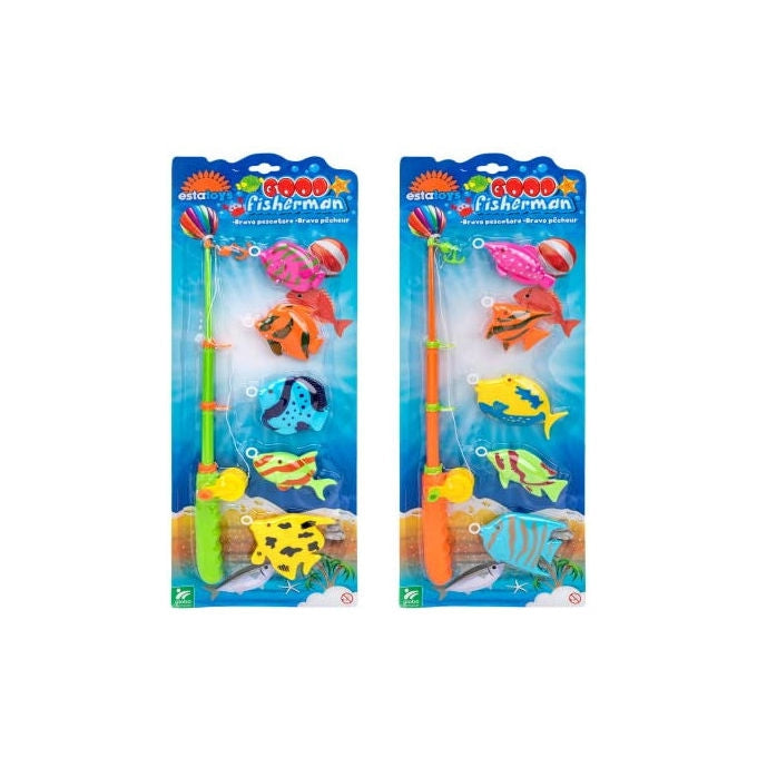 Globo Canna da Pesca con 5 Pesci Modello 41216