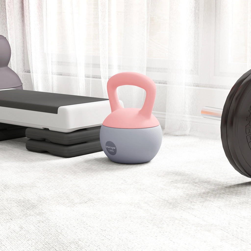 Kettlebell 12 kg ¨C zephmum ¨C Rosa e Grigio 21x21x30 cm
