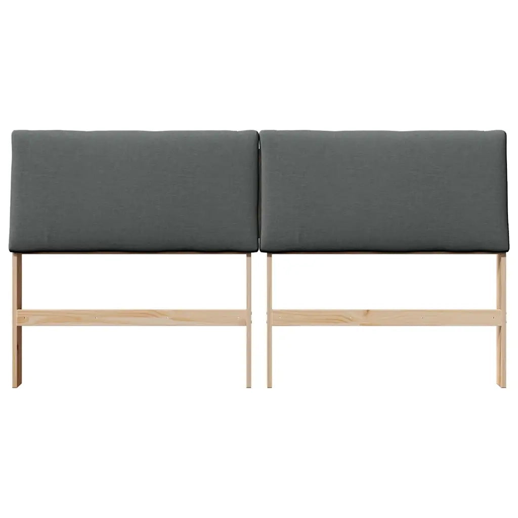 Testiera | Testata imbottita Grigio scuro 180 cm Pino massello