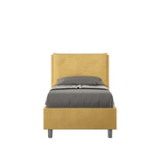 Letto singolo con rete imbottito 80x200 microfibra ocra Appia