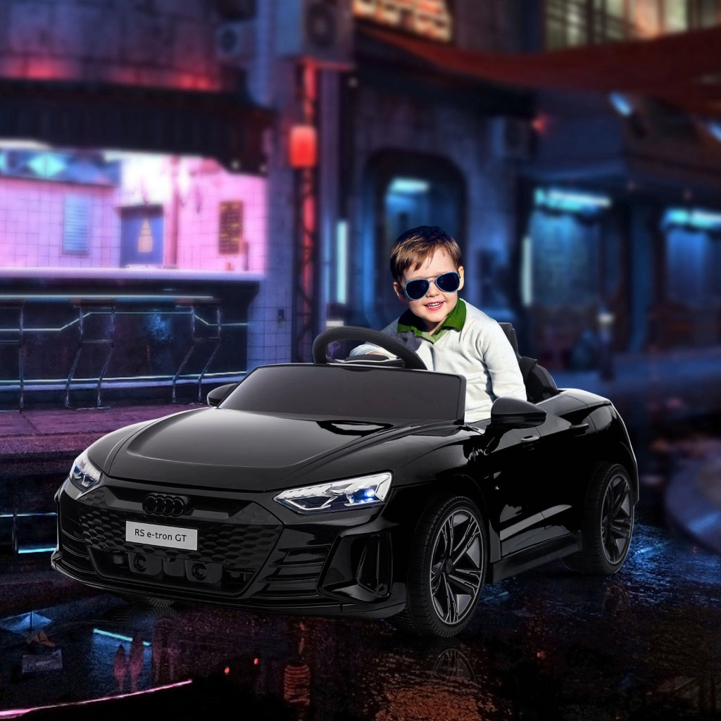 Auto elettrica per bambini 12V ¨C Minimal ¨C Nero, telecomando, 5 km/h, suoni e luci