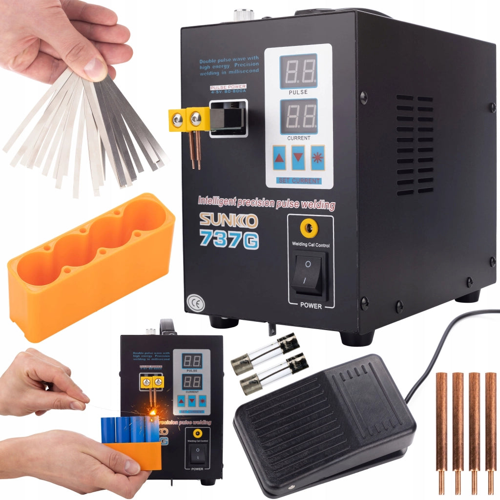 Saldatrice a Punti a Punti Sunkko 737G con 5x Nastro Nichelato 1m – Alta Precisione e Durata | 220V/110V, 800A
