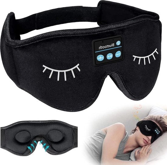 Slaapmasker con cuffia per la testa - maschera 3D con visiera regolabile ultradun - cuffia da sonno con microfono - senza mani - slaper laterali - miglior regalo - accessori di viaggio - per uomo.