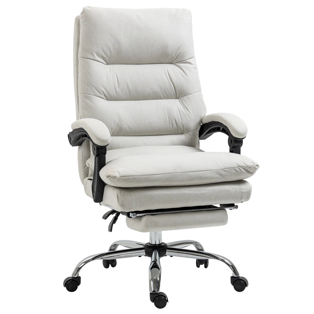 Sedia da ufficio con funzione massaggio, schienale reclinabile a 135¡ã, altezza regolabile, portata massima 120 kg, similpelle, 65x72x109-117 cm,
