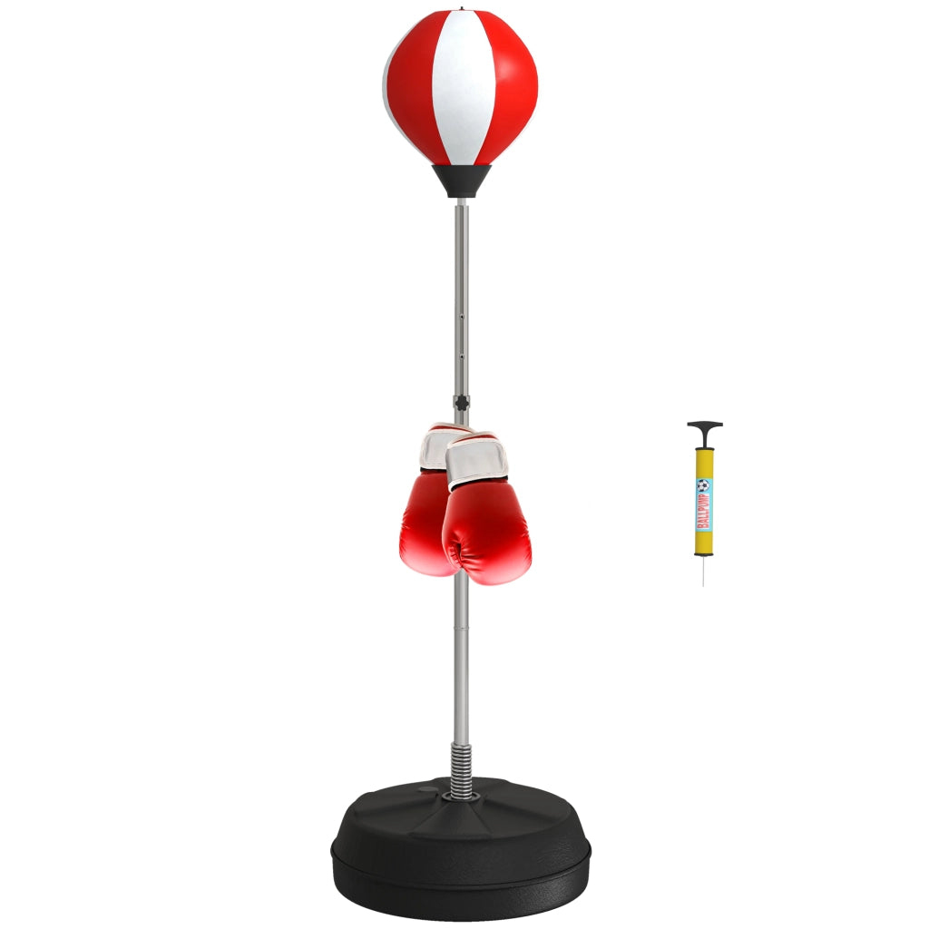 Punching Ball da Terra Regolabile ¨C Minimal ¨C Rosso e Bianco 43x43x126-144 cm