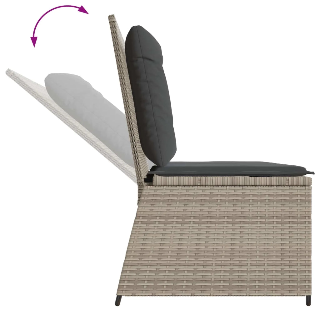 Panchina da giardino Grigio chiaro polyrattan 3394472