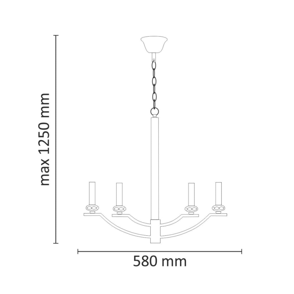 Lampadario nero industriale HIMS metallo regolabile 4xE14 Polux