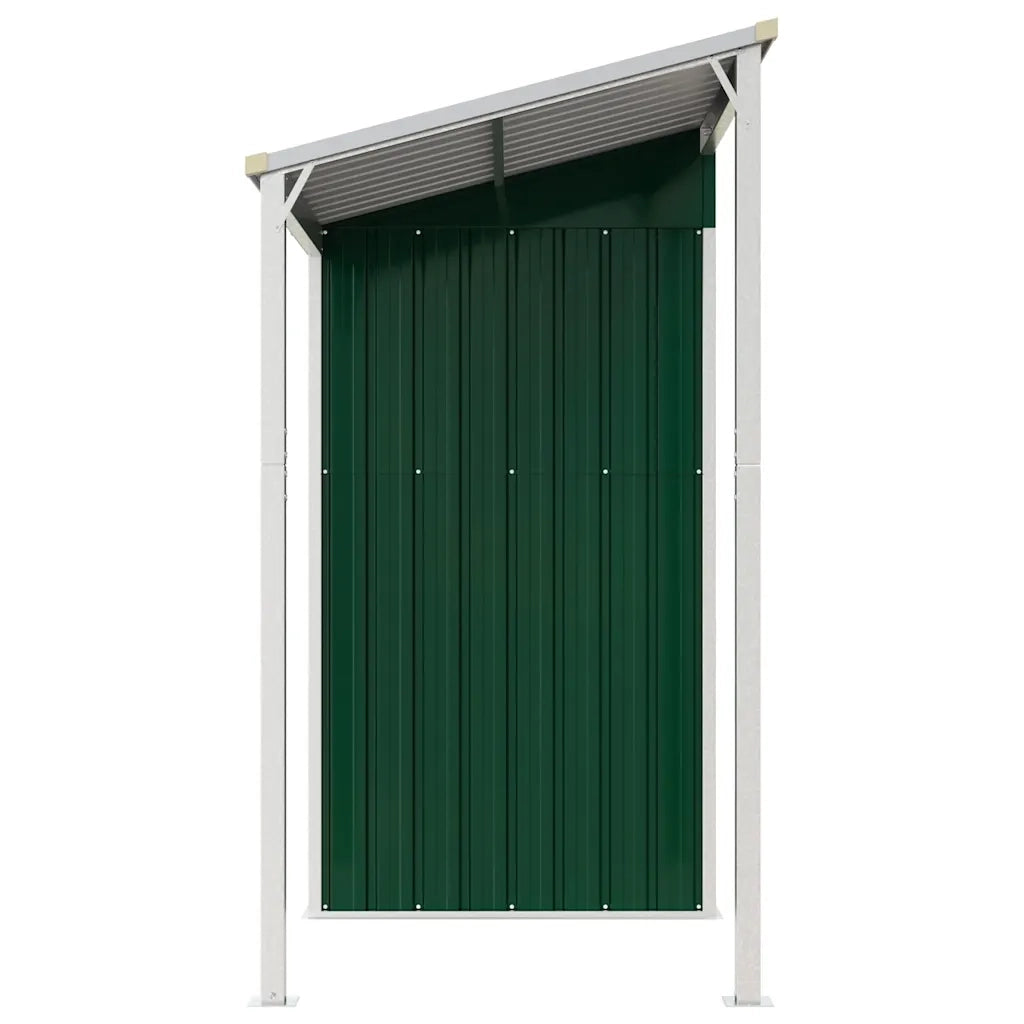 Capanno Giardino con Tetto Esteso Verde 277x107x181cm Acciaio 364524