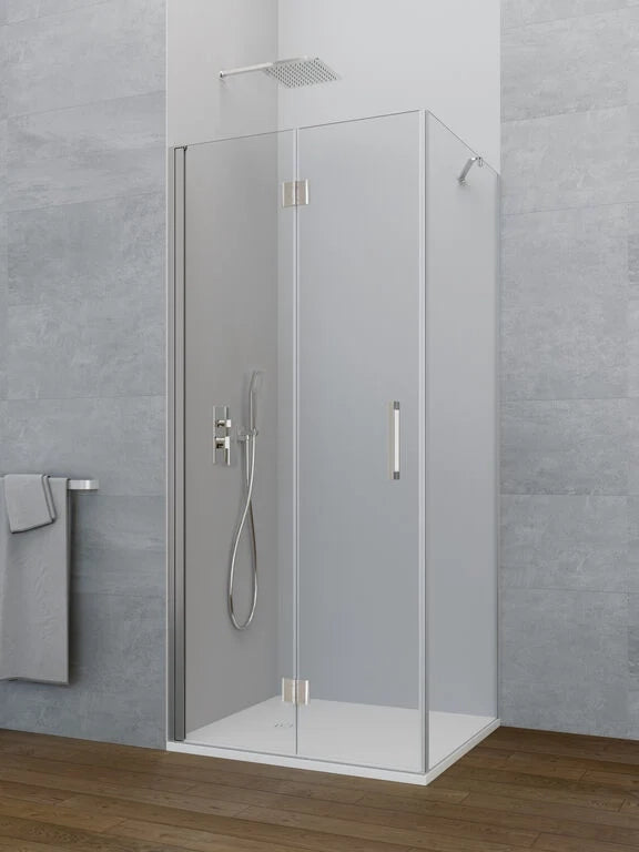 Box doccia angolare GLASS pieghevole + laterale fisso 75 (40+35)x70 cm cromo trasparente