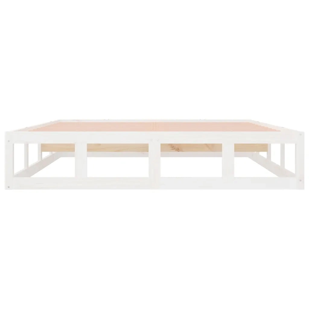 Giroletto-Struttura Letto Bianco 140x200 cm in Legno Massello 304542