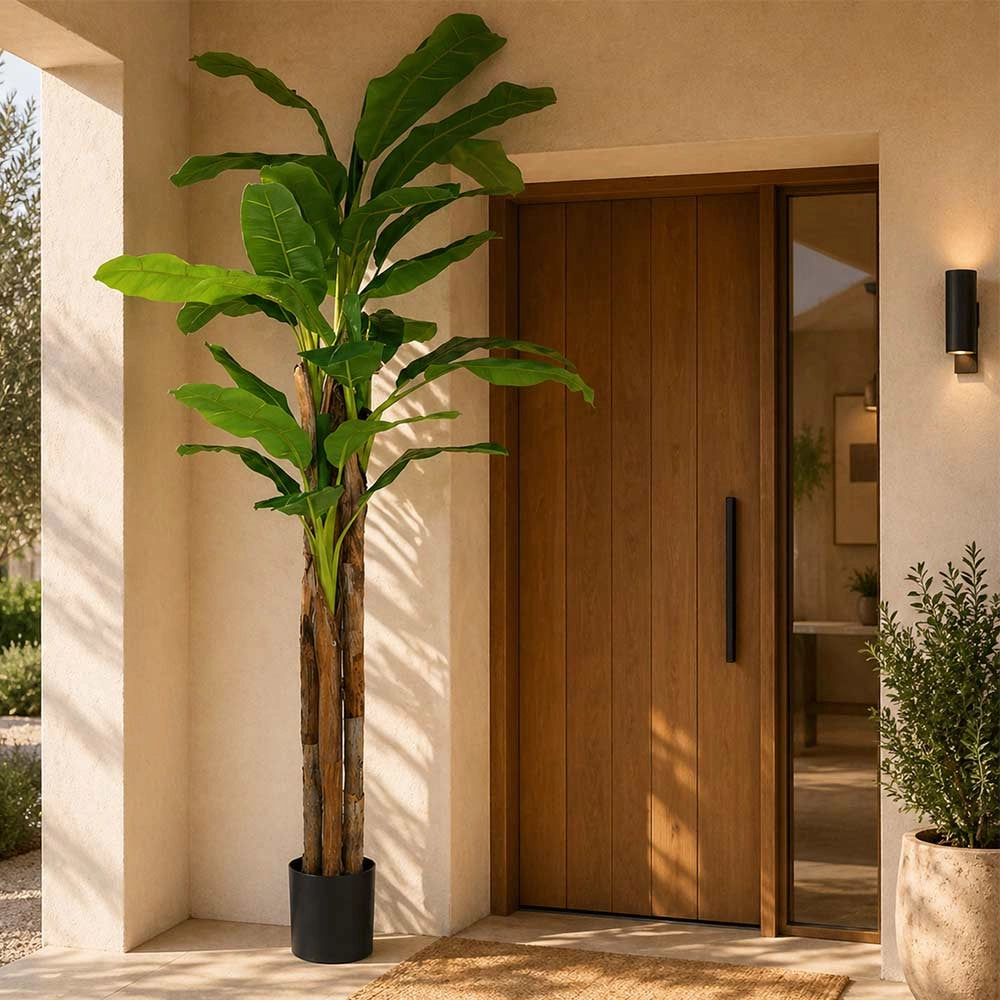 Banano Artificiale con vaso plastica pianta tropicale finta realistica h 270 cm