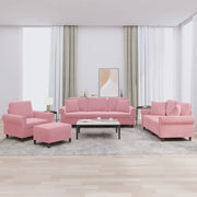 Set di Divani 4 pz con Cuscini Rosa in Velluto 3202203