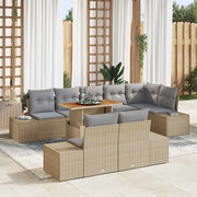 Set da Pranzo per Giardino con cuscino 9 pcs Beige e grigio 3349979