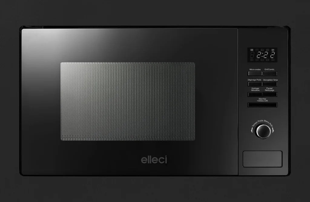 Forno a microonde da Incasso Plano ELLECI MW FGSP28140WS Multifunzione 60 cm Capacità 28L Classe A+ Granitek Nero 40