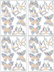 4 pezzi di adesivi per finestra in forma di farfalla antibatteria prisma decorazione non adesiva 30x22cm