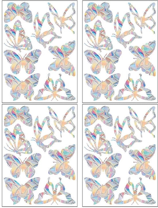 4 pezzi di adesivi per finestra in forma di farfalla antibatteria prisma decorazione non adesiva 30x22cm