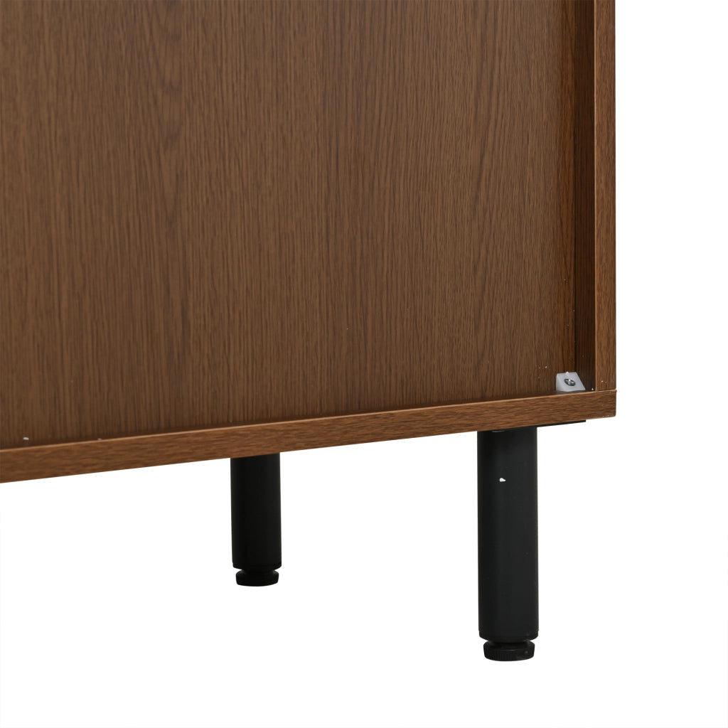 BUFFET 160x35x80 cm in Truciolato Noce e Nero con 4 Ante