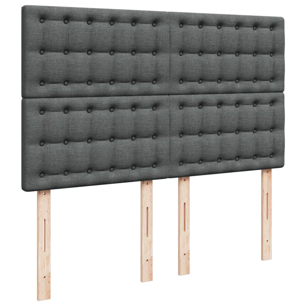 Giroletto a Molle con Materasso Grigio Scuro 140x190 cm Tessuto 3293978