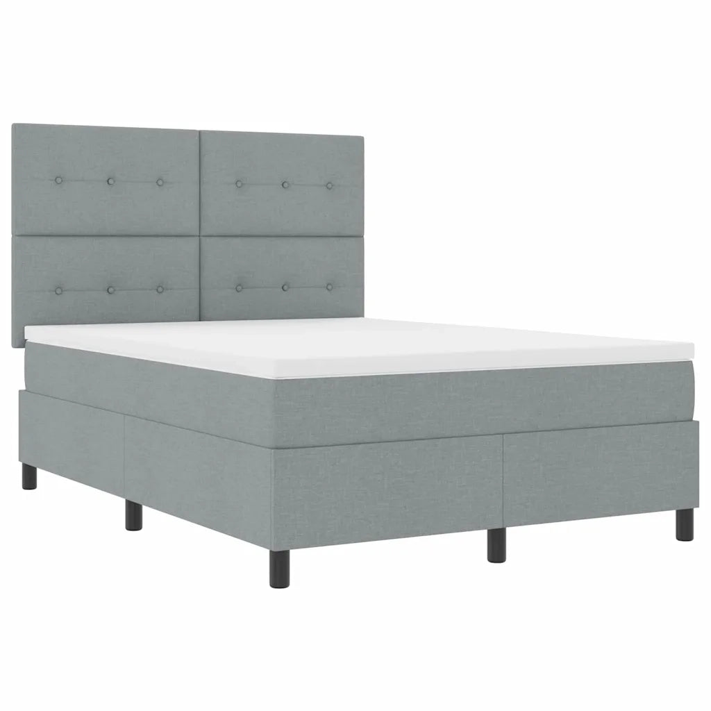 Letto a molle con materasso Grigio chiaro 140 x 190 cm Tessuto 3339385