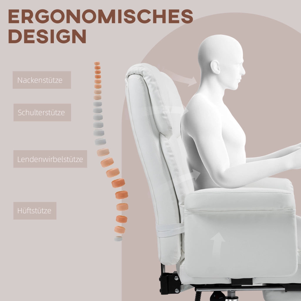 Sedia da ufficio ergonomica ¨C Minimal ¨C bianco, altezza regolabile 48-56 cm