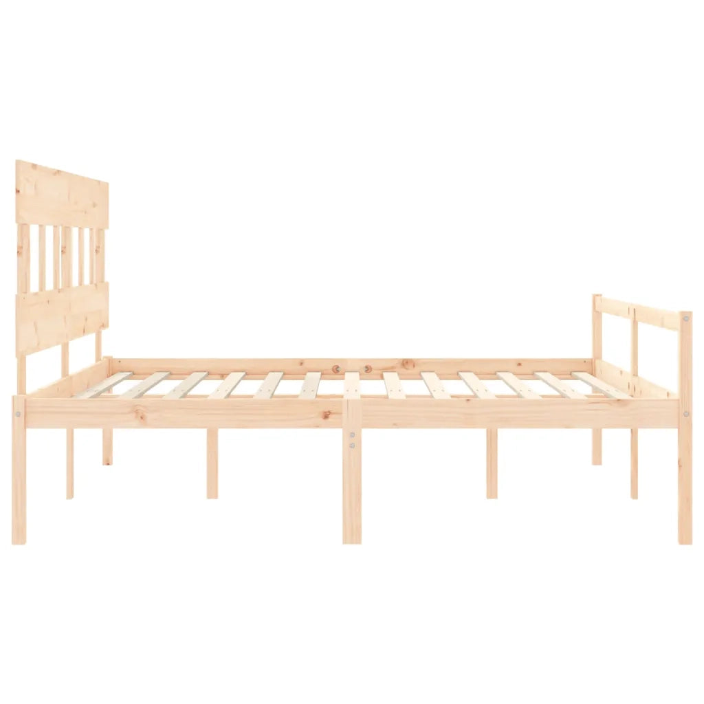 Letto matrimoniale | Letto per adulti | Letto per Anziani con Testiera 200x200 cm in Legno Massello
