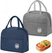Set da 2 pezzi di piccola valigetta termica 7L, con rivestimento isolante e confezione in plastica, valigetta termica per pranzo nera e grigia, valigetta termica portatile e pieghevole per picnic, scuola (blu e grigio)